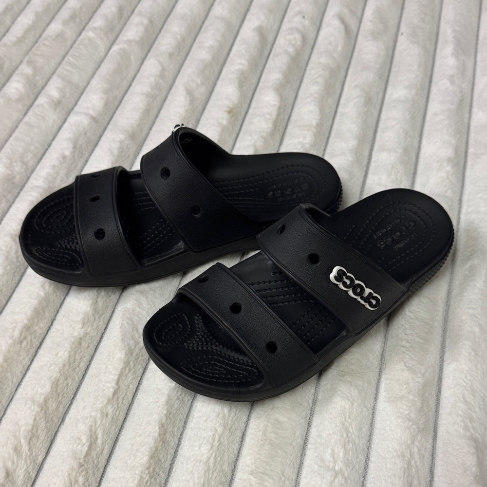 CROCS Black Double Strap Sandals